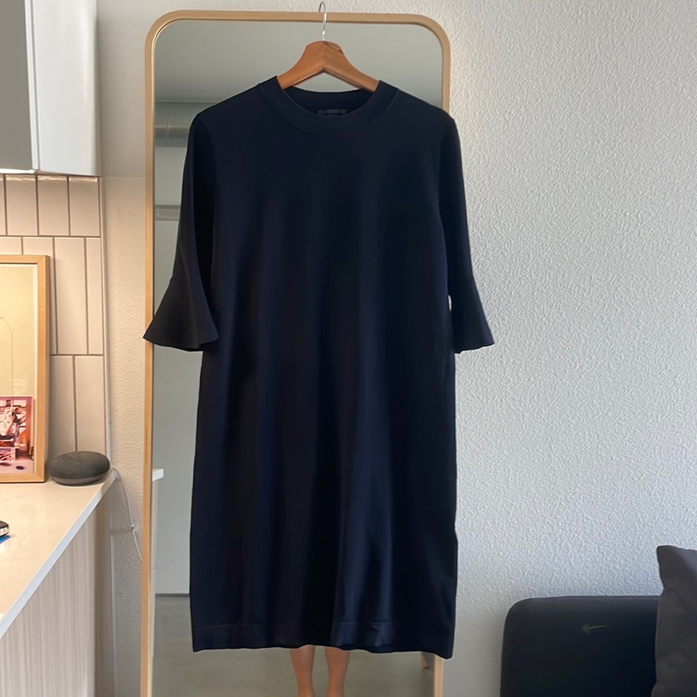 Navy cos skirt with sleeve detail